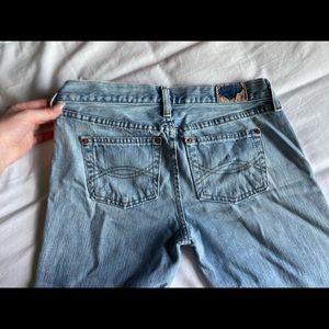 vintage abercrombie flare distressed jeans